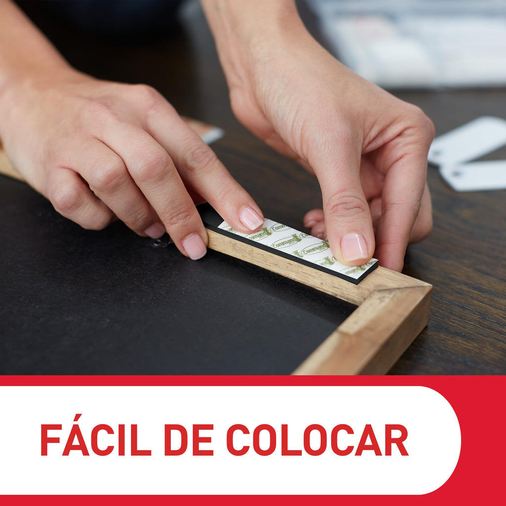 Command Tiras Adhesivas para Colgar Cuadros, 8 pares Grandes/4 pares Medianas, Blancas - Para Marcos, Espejos, Letreros, o Relojes de Pared - Colgar Sin Agujeros y Sin Taladrar