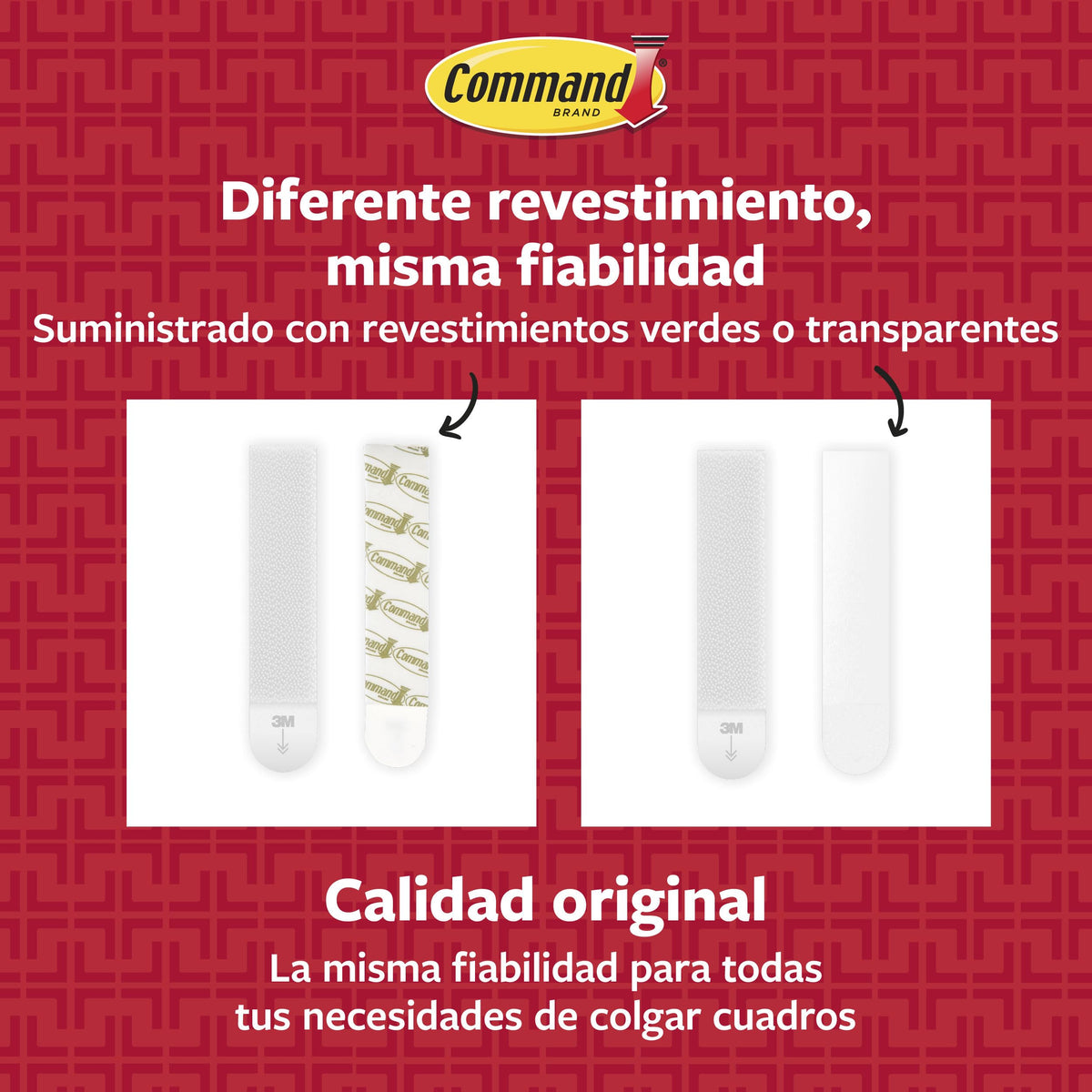 Command Tiras Adhesivas para Colgar Cuadros, 8 pares Grandes/4 pares Medianas, Blancas - Para Marcos, Espejos, Letreros, o Relojes de Pared - Colgar Sin Agujeros y Sin Taladrar