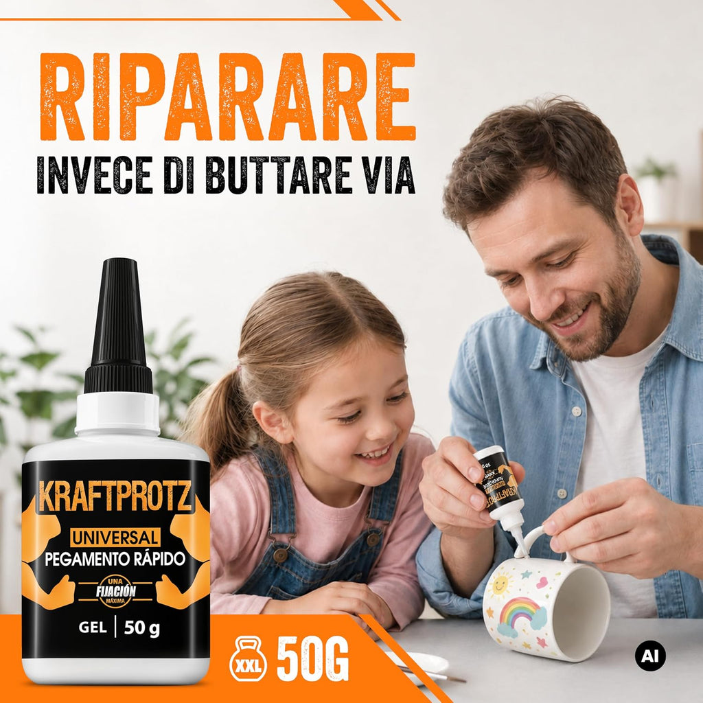 Pegamento Universal Gel 50 g - Adhesivo Multiuso Cianoacrilato Reparación