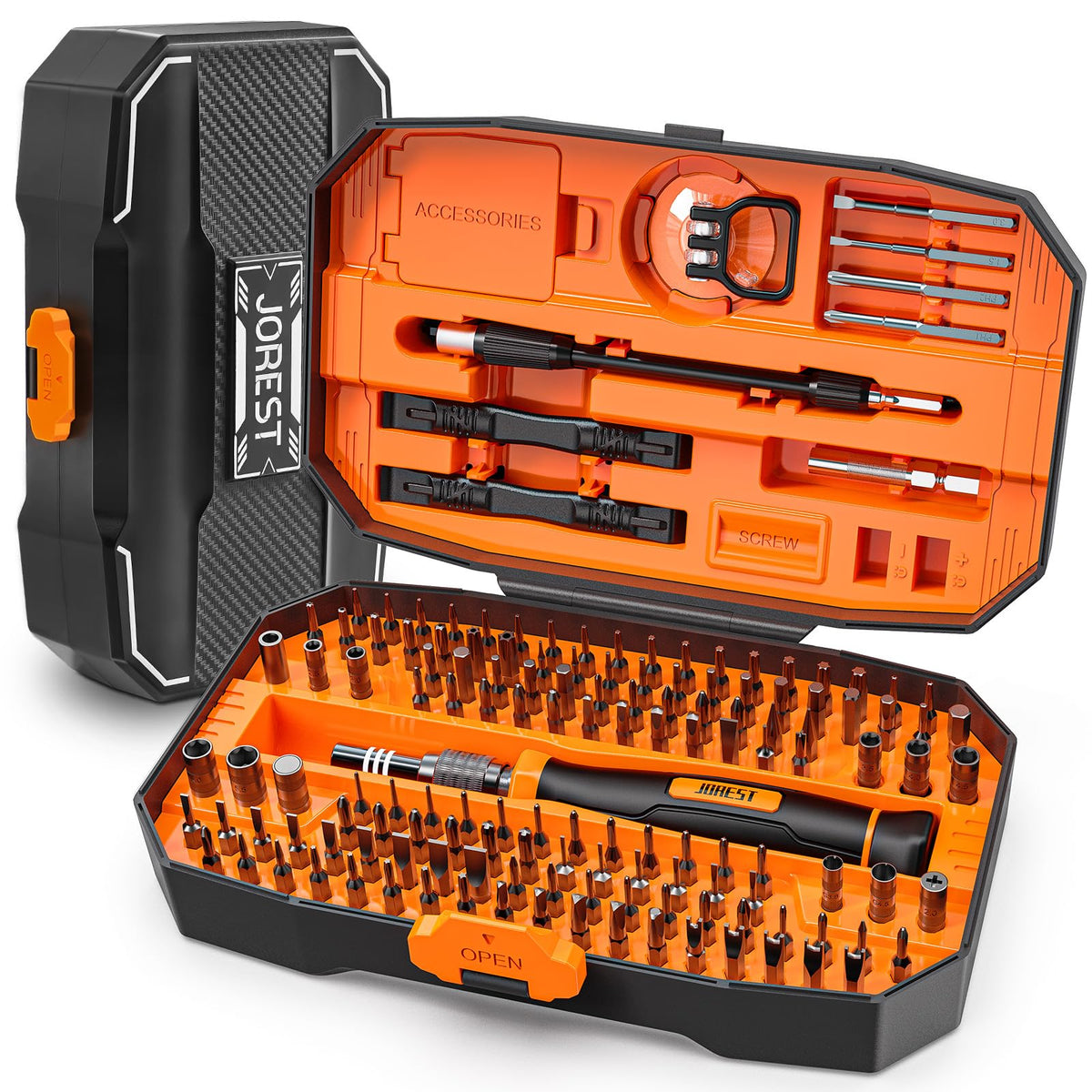 JOREST 40Pcs Destornilladores Precision Kit, Set Herramientas con Torx T1 T2 T3 T4 T5, TR6 T7 T8 T9 T10 T15, Triwing Y00, P2/P5, -1.0/2.0, etc, per Switch, PS4, Joycon, Xbox, PC, Mac, Laptop, Gafas