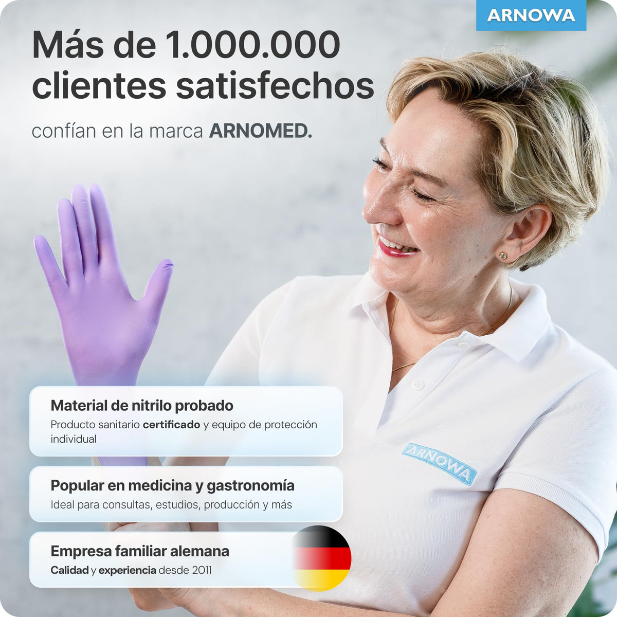 100x ARNOMED® Guantes nitrilo talla L Negro, Guantes desechables quirurgicos y laboratorio, Luvas nitrilo descartaveis sin polvo y látex, Manoplas nitrilo en XS, S, M, L, XL, XXL