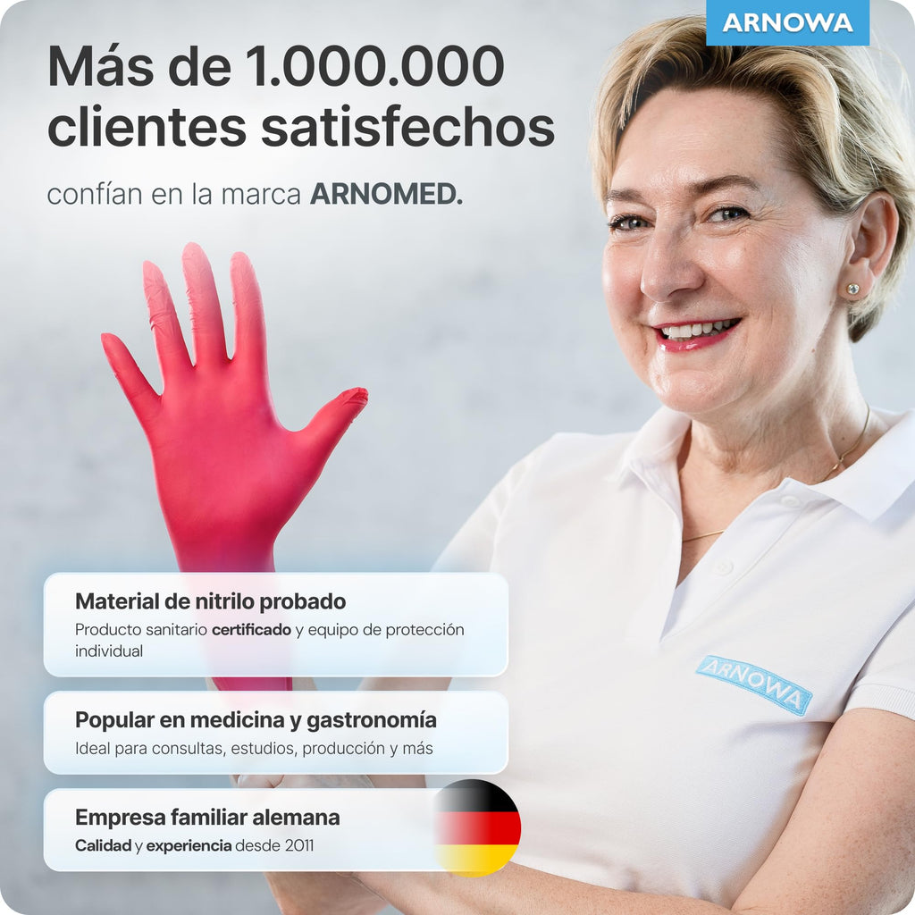 100x ARNOMED® Guantes nitrilo talla L Negro, Guantes desechables quirurgicos y laboratorio, Luvas nitrilo descartaveis sin polvo y látex, Manoplas nitrilo en XS, S, M, L, XL, XXL
