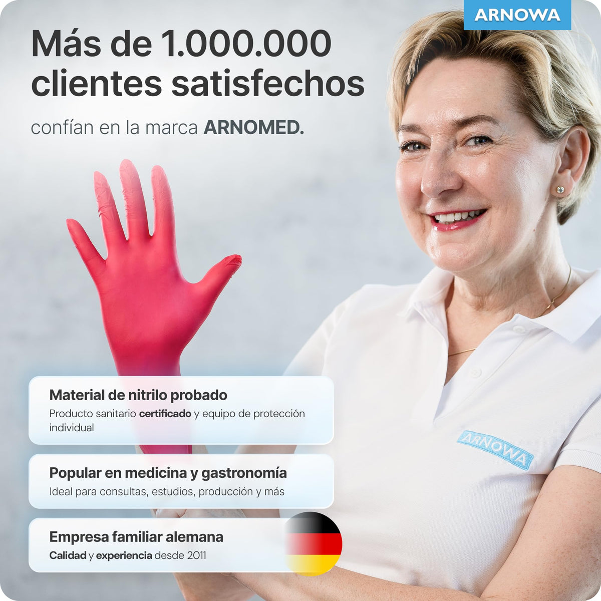 100x ARNOMED® Guantes nitrilo talla L Negro, Guantes desechables quirurgicos y laboratorio, Luvas nitrilo descartaveis sin polvo y látex, Manoplas nitrilo en XS, S, M, L, XL, XXL