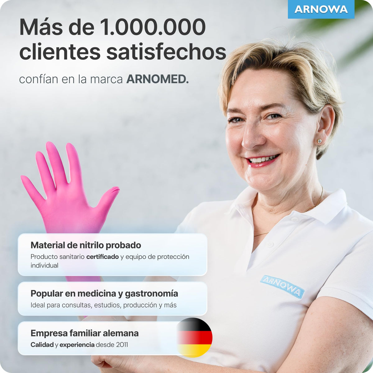 100x ARNOMED® Guantes nitrilo talla L Negro, Guantes desechables quirurgicos y laboratorio, Luvas nitrilo descartaveis sin polvo y látex, Manoplas nitrilo en XS, S, M, L, XL, XXL