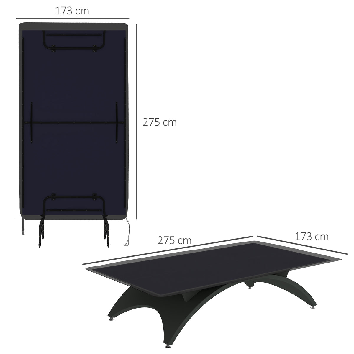 Housse de table de tennis de table ping-pong avec fermeture éclair anti-UV et housse imperméable Noir