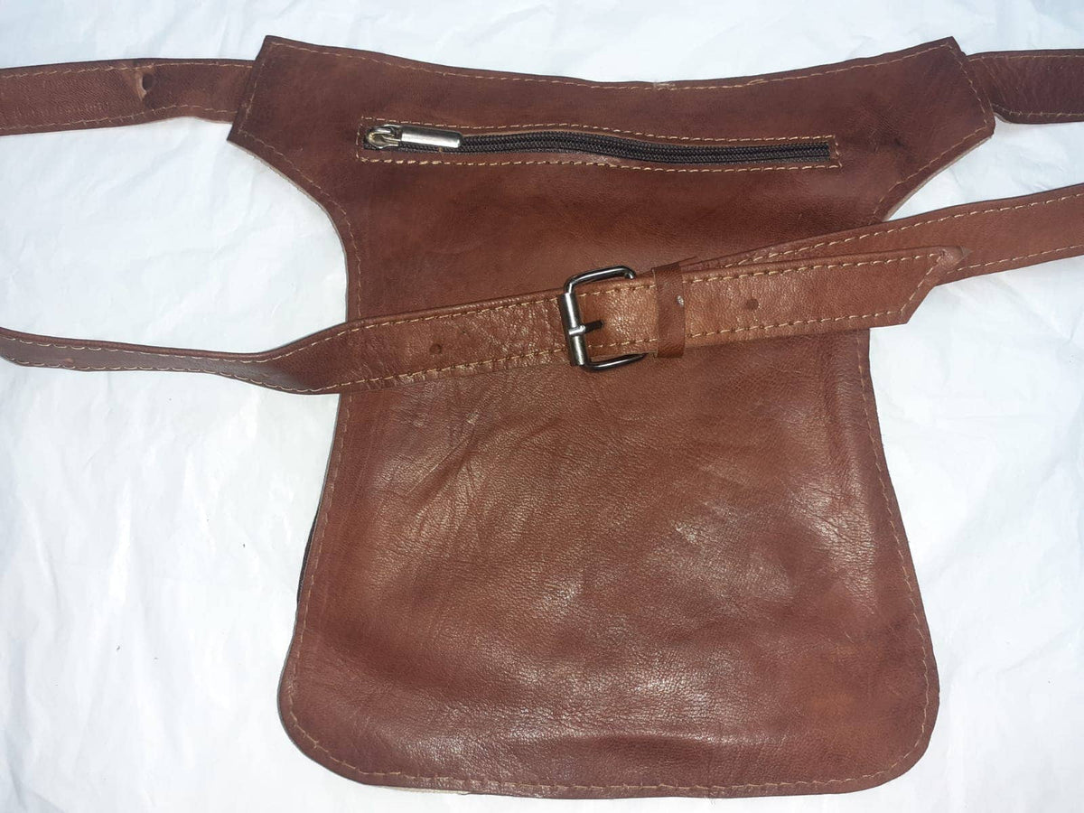 Cartuchera Plana Rosetón — Bolso Pequeño de Cuero Mujer