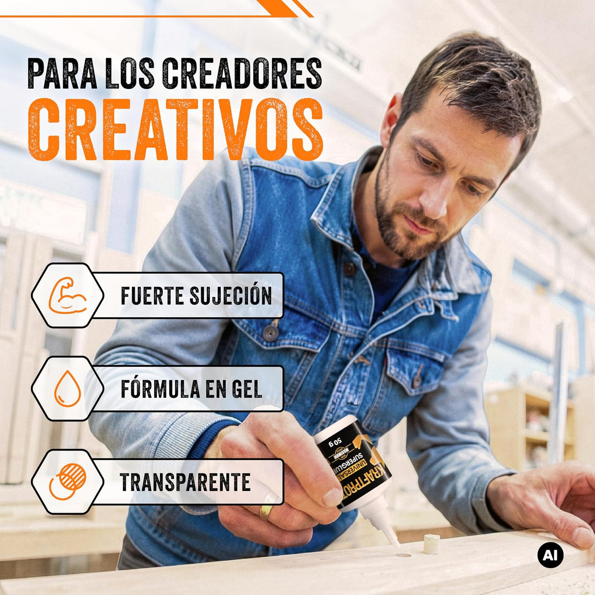 Pegamento Universal Gel 50 g - Adhesivo Multiuso Cianoacrilato Reparación