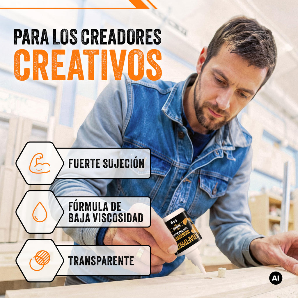 Pegamento Universal Gel 50 g - Adhesivo Multiuso Cianoacrilato Reparación