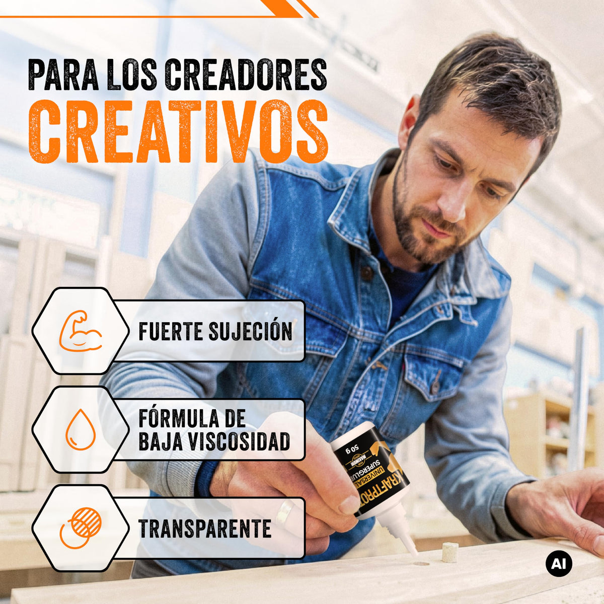 Pegamento Universal Gel 50 g - Adhesivo Multiuso Cianoacrilato Reparación