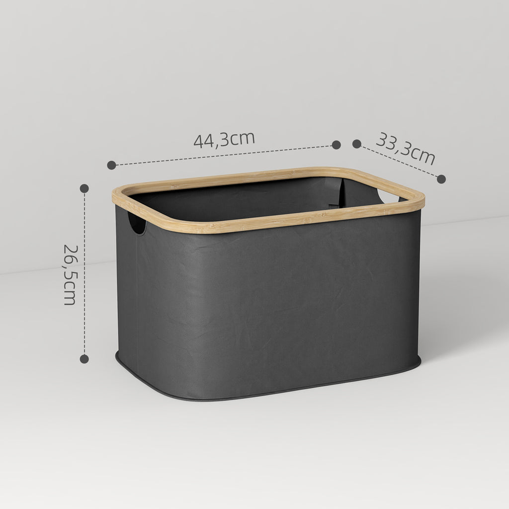 Panier à linge pliable 36 L corbeille linge sale avec poignées rainurées pour salle de bain chambre à coucher buanderie