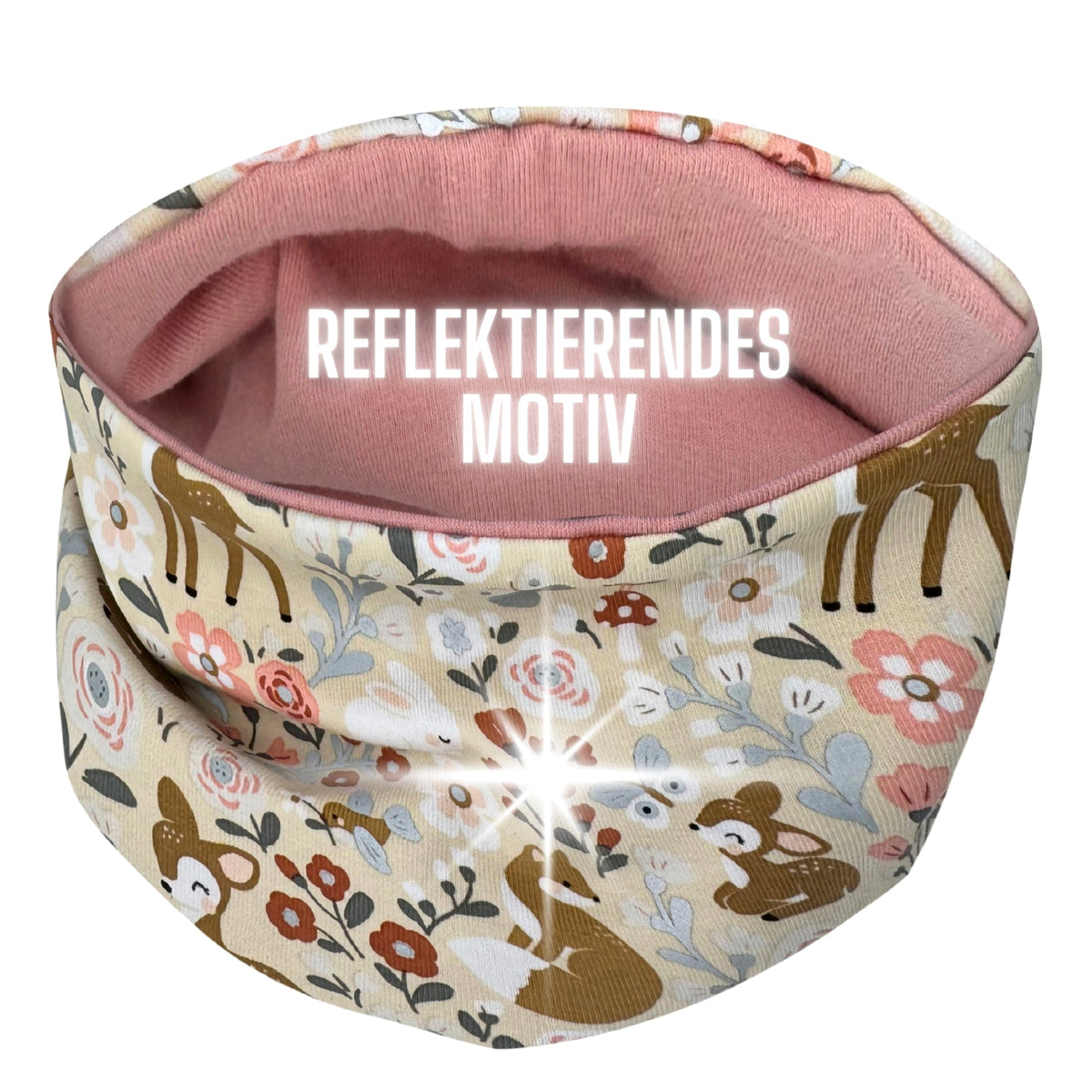 Kinder Reflektor Mütze & Loop Waldtiere