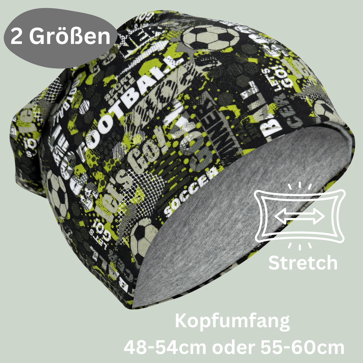 Kinder Beanie Mütze & Loop - Fussball