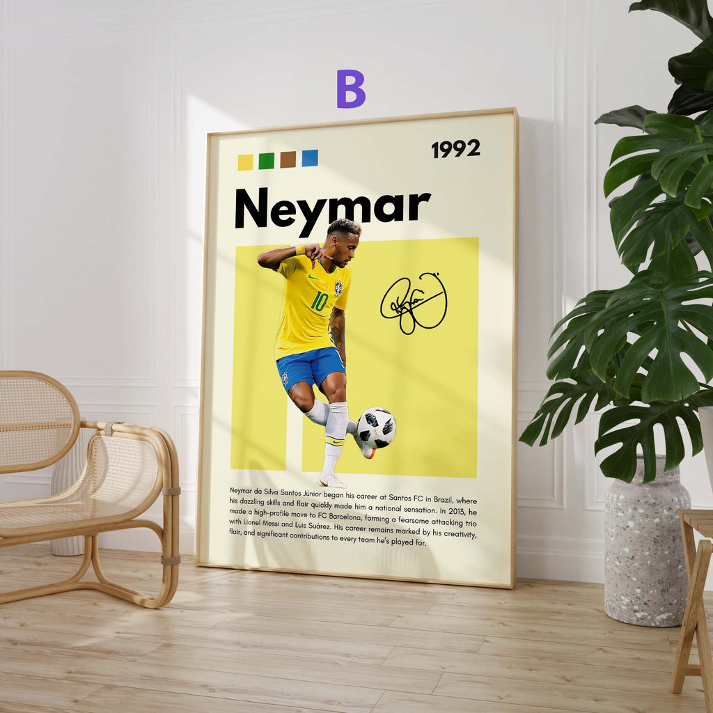Fußball Stars Poster · Mbappé Neymar Messi Hakimi Haaland Yamal · Sport Wanddeko · Print ohne Rahmen