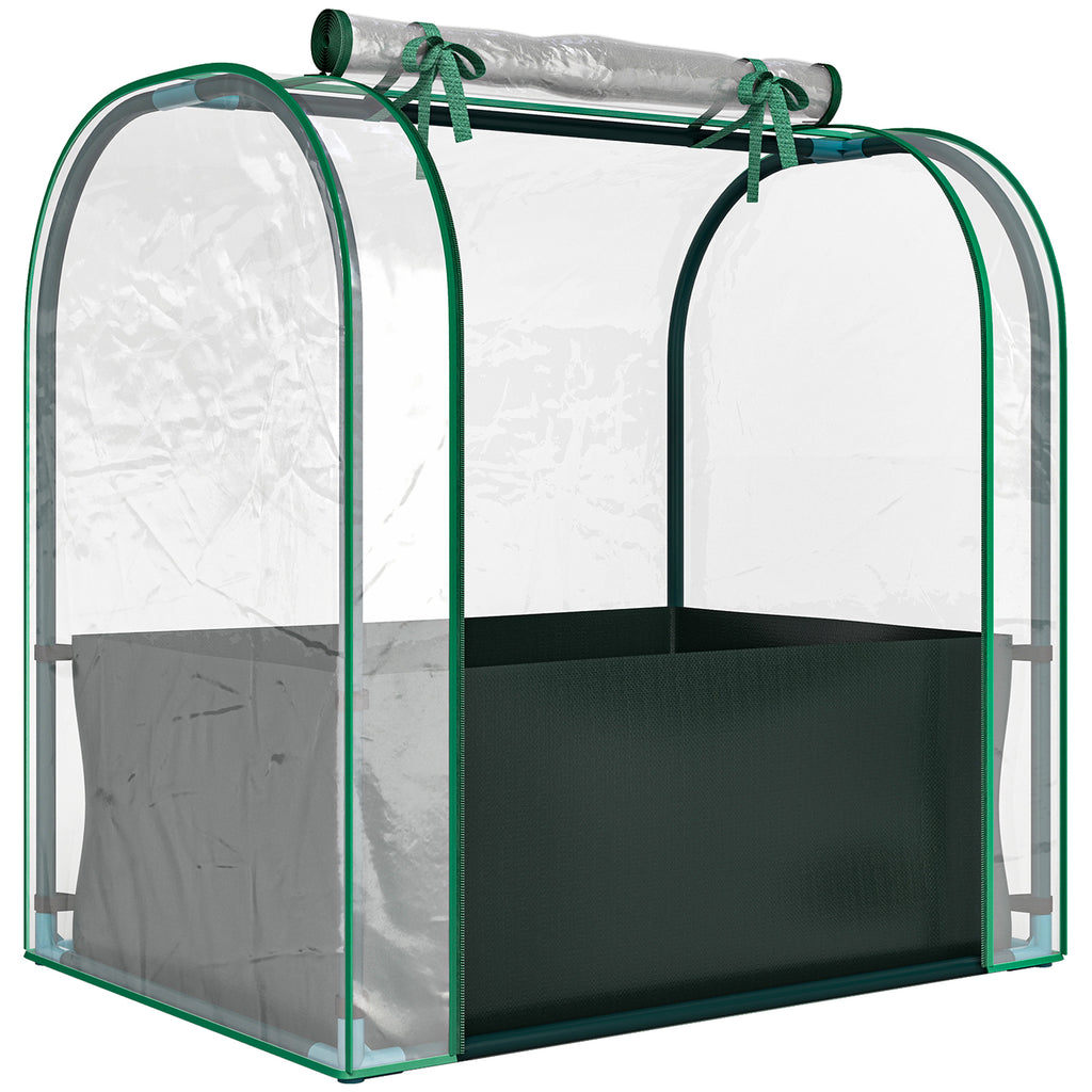 Mini Serre avec Sac de Plantation, Serre Portable avec porte enroulable, 68 x 50 x 70 cm, Vert Foncé