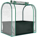 Mini Serre avec Sac de Plantation, Serre Portable avec porte enroulable, 68 x 50 x 70 cm, Vert Foncé