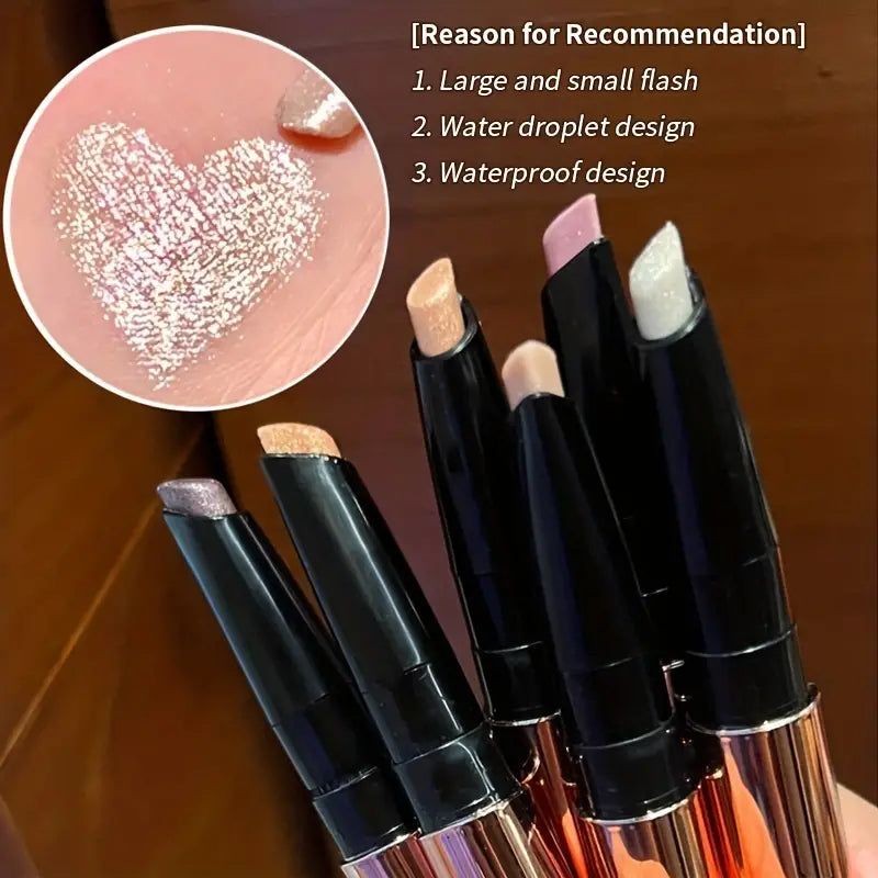 6 colors Sparkling Highlighter Stick - Shimmering Eyeliner Pen for Brightening and Enhancing Eyes