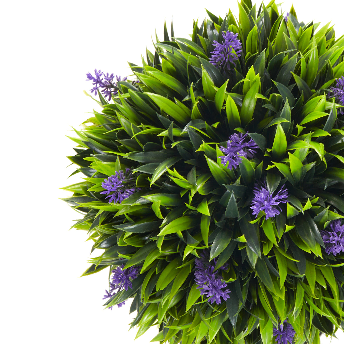 Lot de 2 plantes Artificielles avec fleurs de lavande, tronc et pot inclus - hauteur 60 cm vert