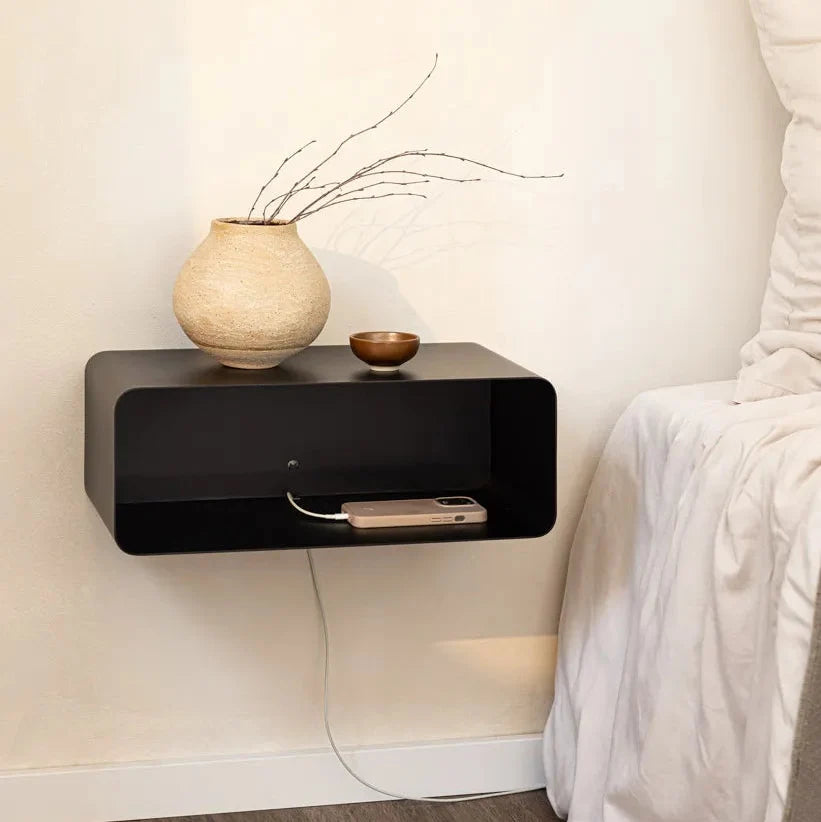 Mesita de pared COMO – mesita de noche flotante en metal