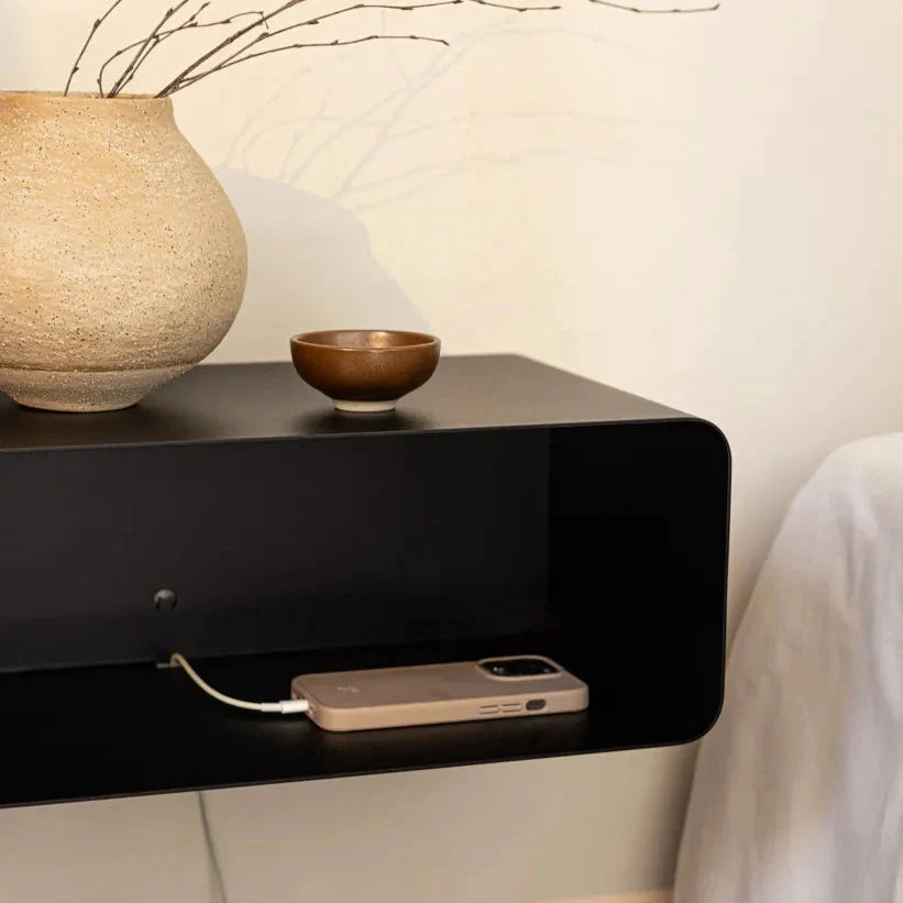 Mesita de pared COMO – mesita de noche flotante en metal