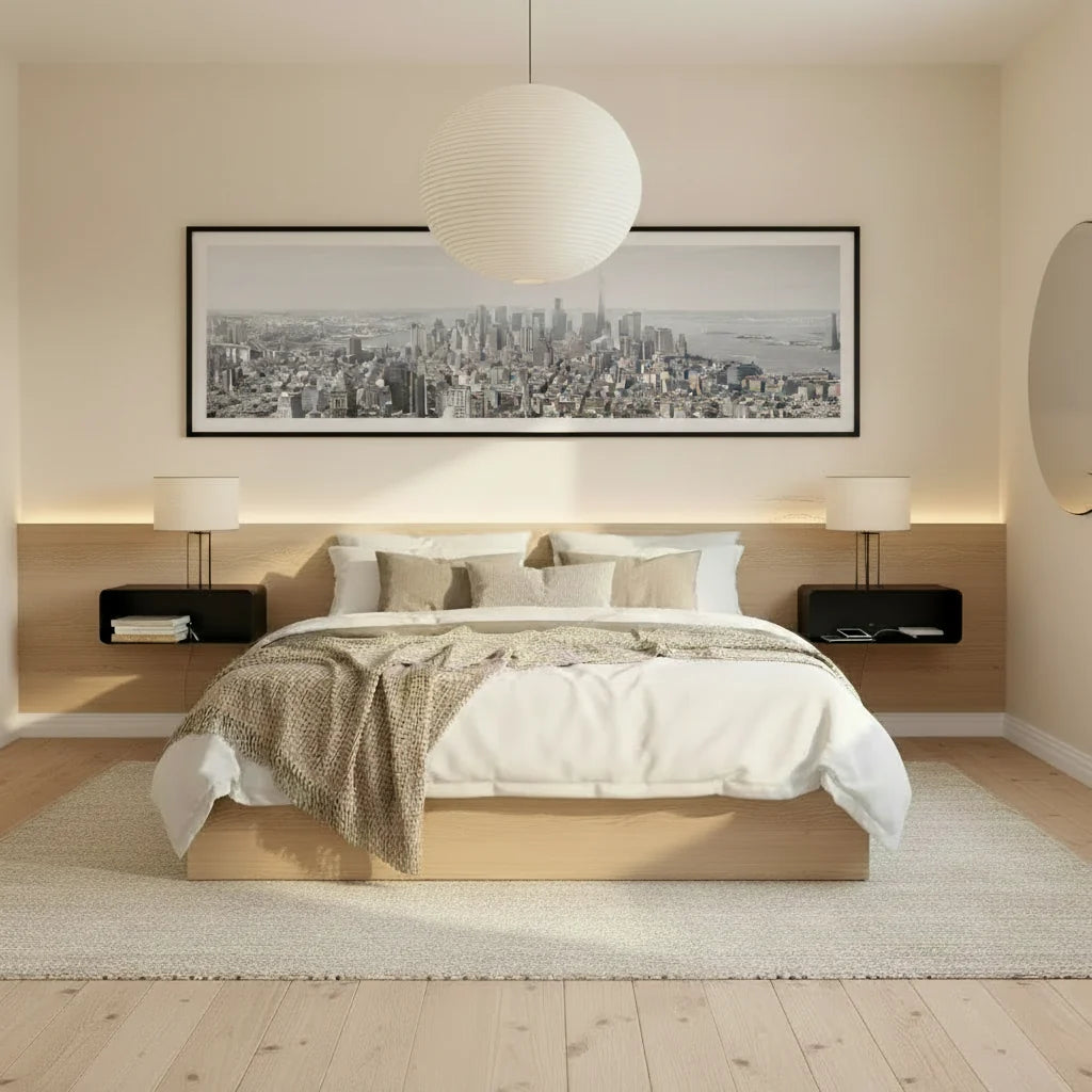 Mesita de pared COMO – mesita de noche flotante en metal
