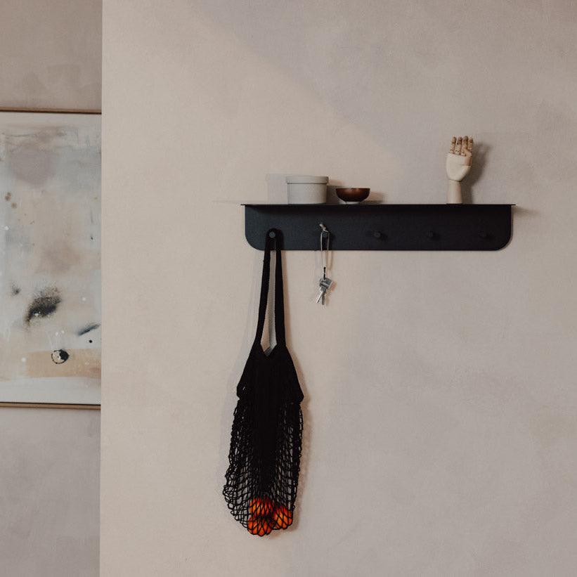 Perchero de pared Milano con estante y ganchos