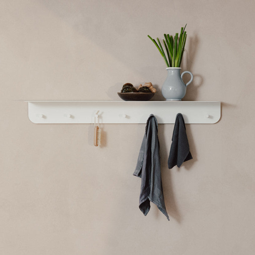 Perchero de pared Milano con estante y ganchos