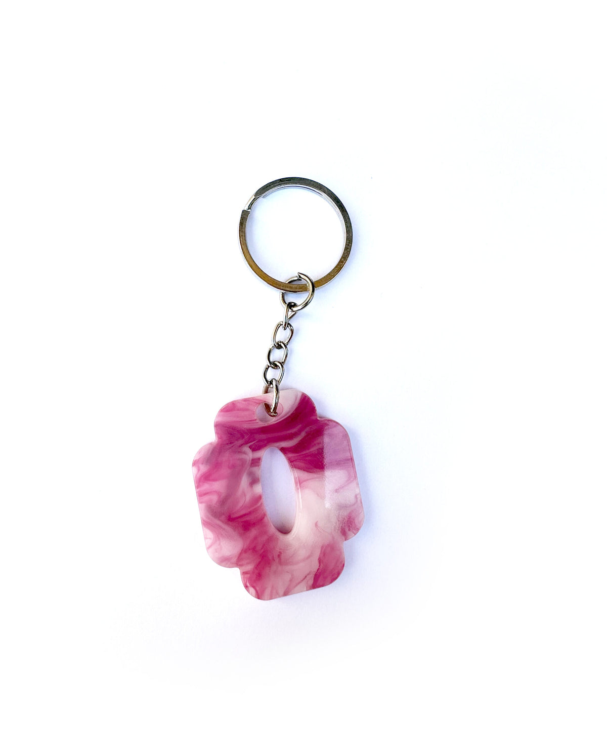 Llavero rosa marmolado