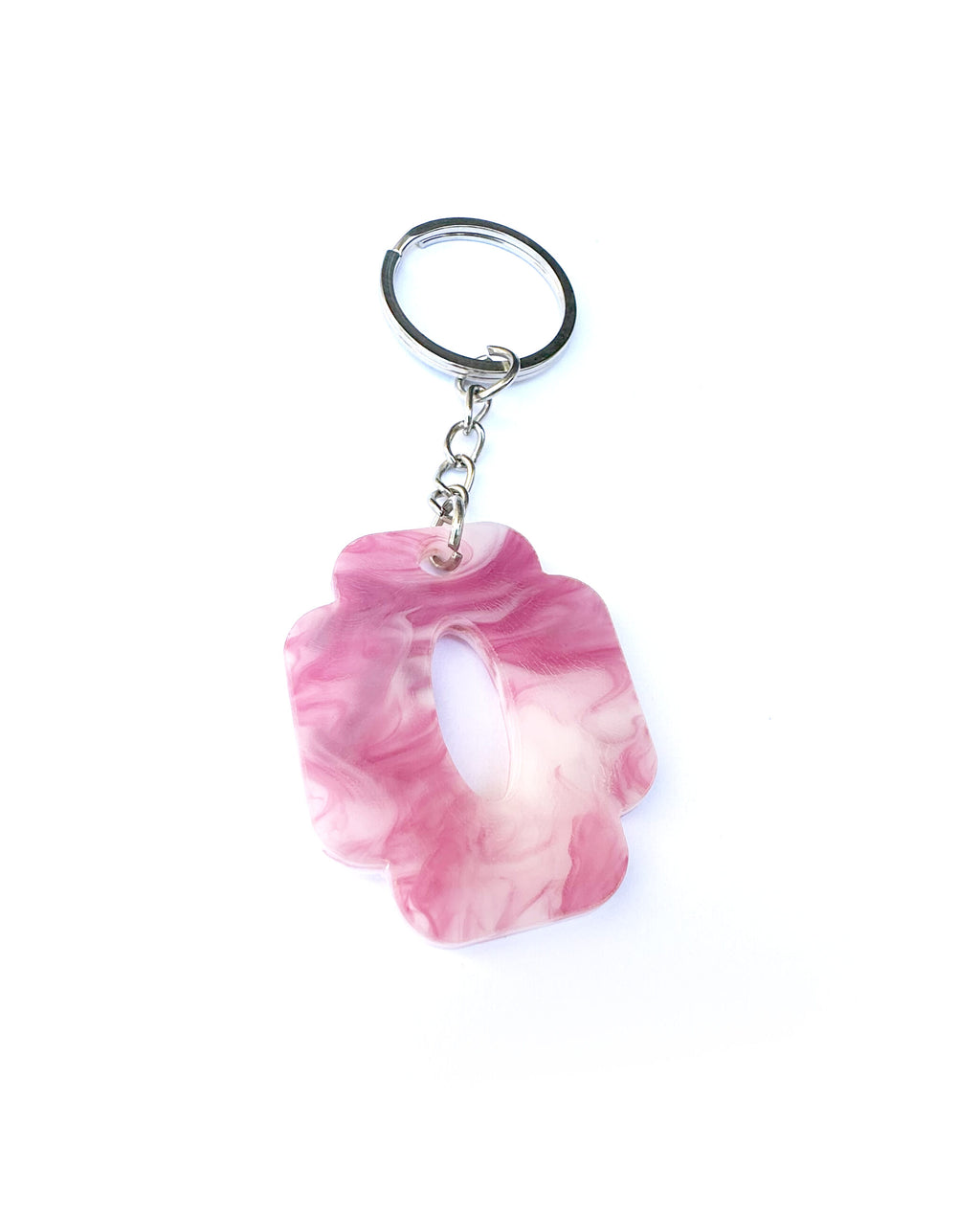 Llavero rosa marmolado