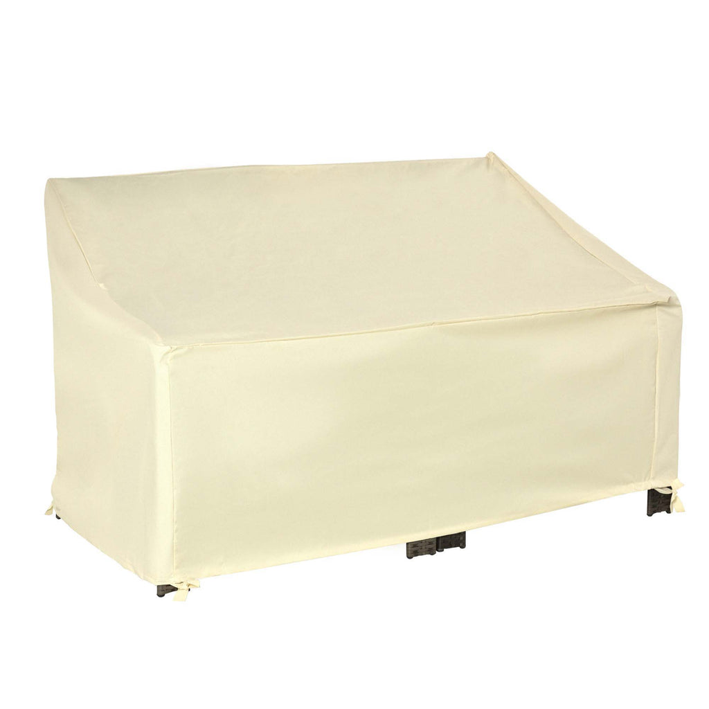 Housse de canapé exterieur étanche, housse de banc de jardin 600D tissu oxford, bache de canapé extérieur pour balcon, terrasse, 140 x 84 x 56/94 cm, beige