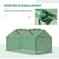Serre de jardin mini serre 2 fenêtres enroulables couverture en PE haute densité 140 g/m² 120 x 60 x 60 cm vert foncé