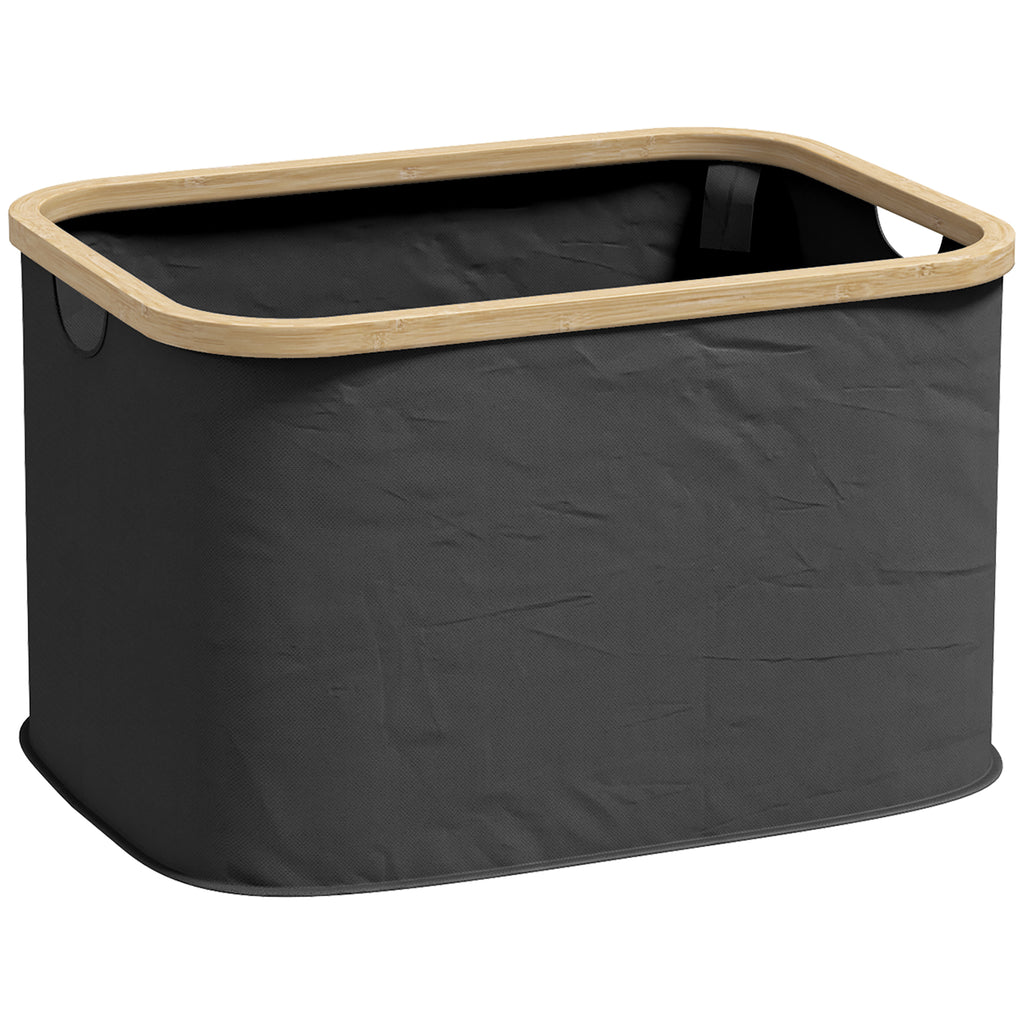Panier à linge pliable 36 L corbeille linge sale avec poignées rainurées pour salle de bain chambre à coucher buanderie