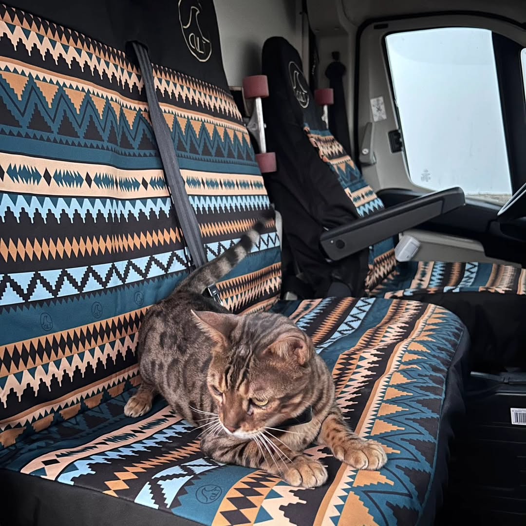 Double front seat cover INDI Brown