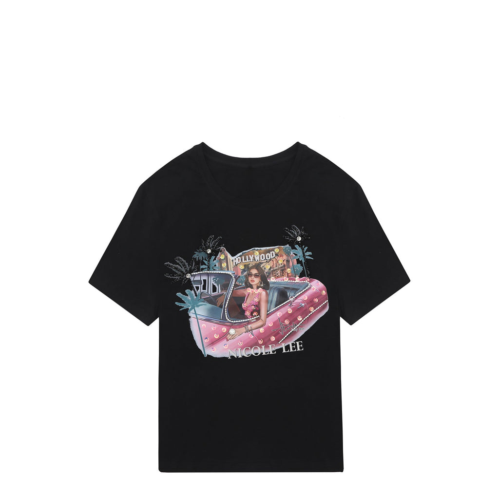 Camiseta con Brillos Nicole Lee — Hollywood Drive | Moda Mujer TikTok