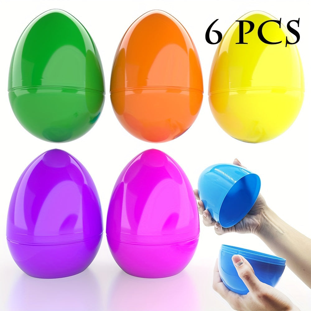 6Pcs Assorted Colors Giant Fillable Easter Eggs
