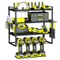 4-Layer Wall Mount Drill Holder Rack Organizer