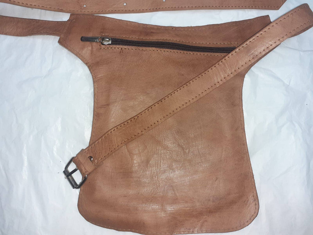 Cartuchera Plana Rosetón — Bolso Pequeño de Cuero Mujer