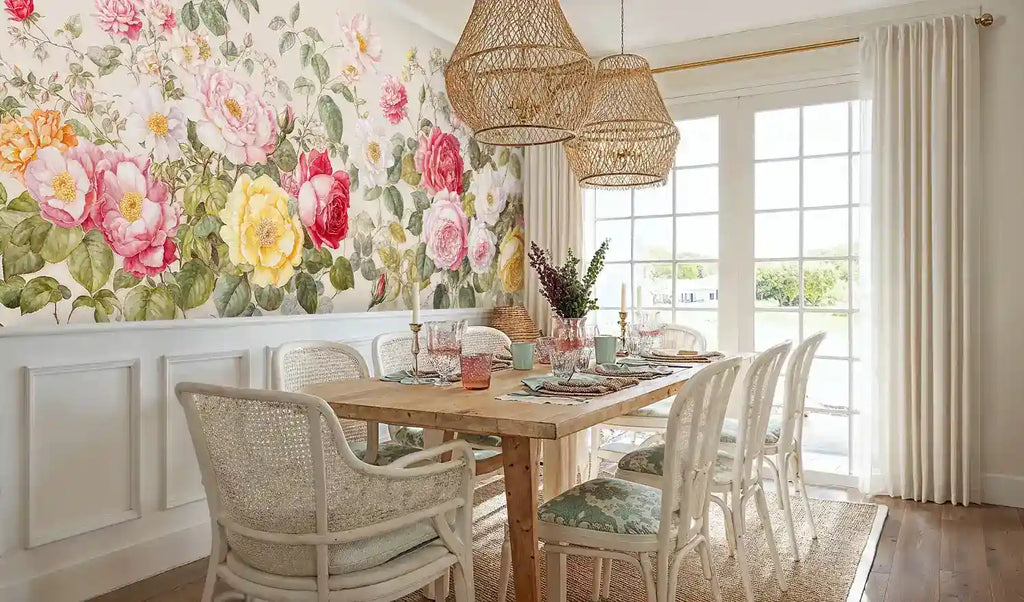 Romantic Rose Garden Wall Mural