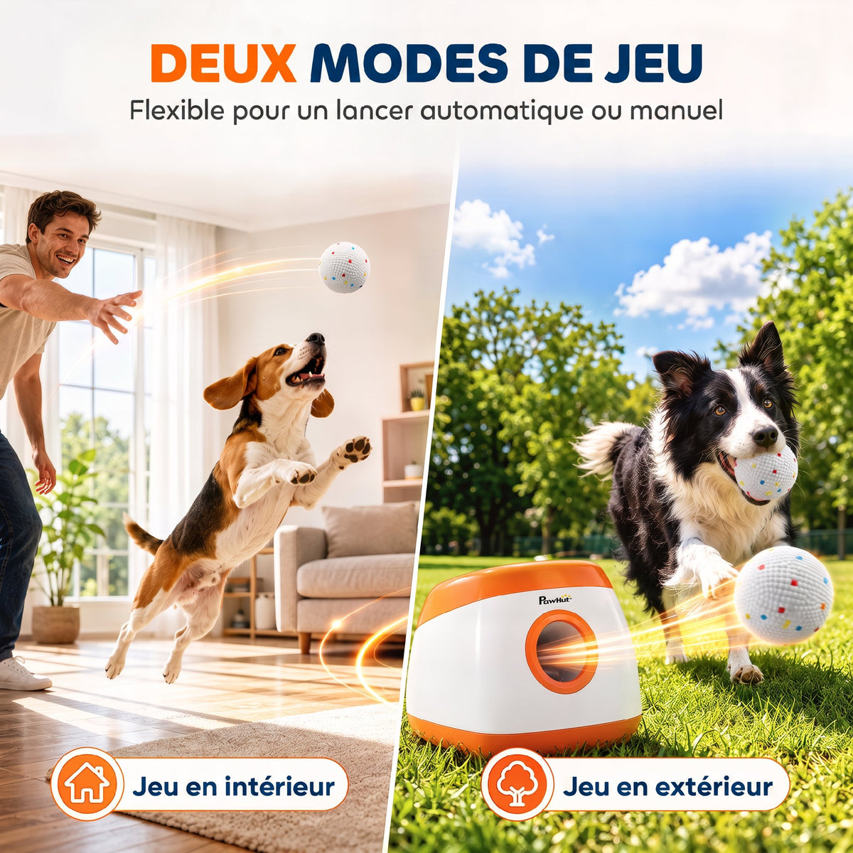 Lot de 6 Balles pour Chien en ETPU Compatibles avec Lanceur Automatique Flottantes et Rebondissantes Ø 58 mm Blanc