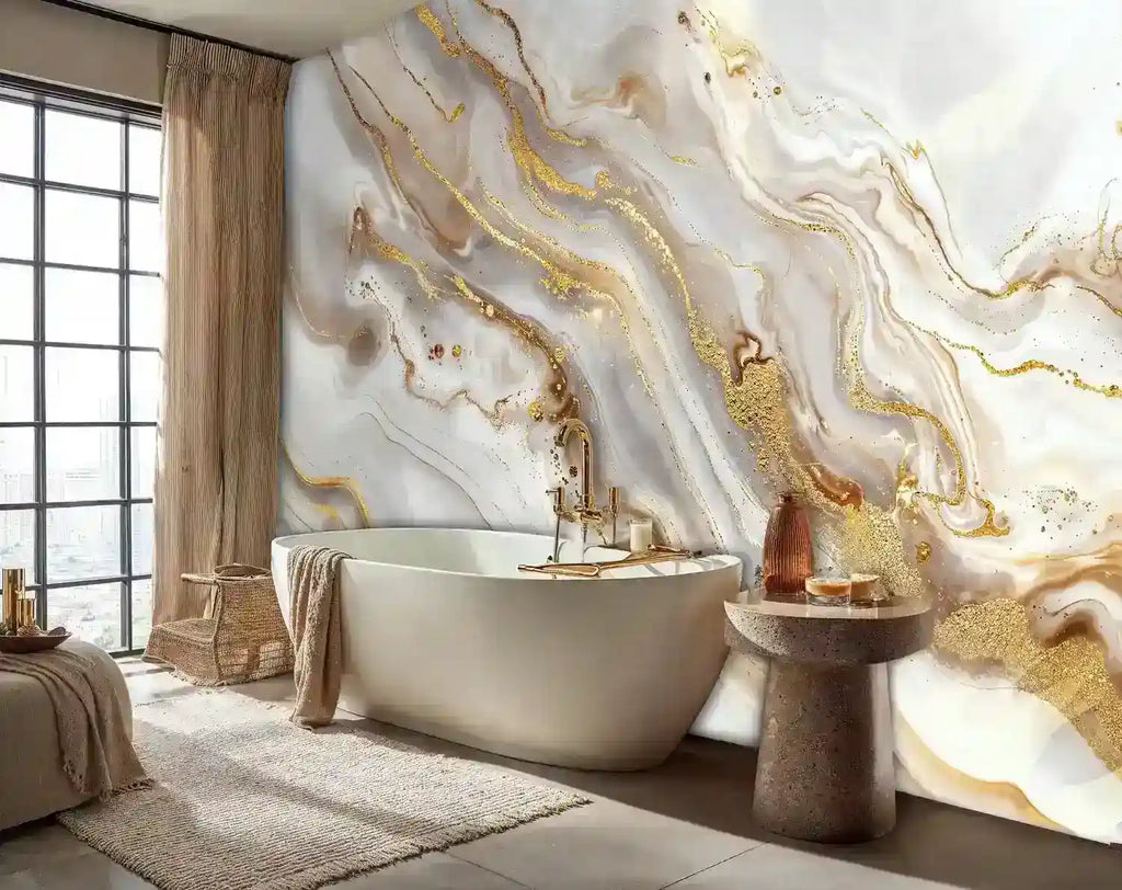 Luxurious Golden Marble Wall Mural