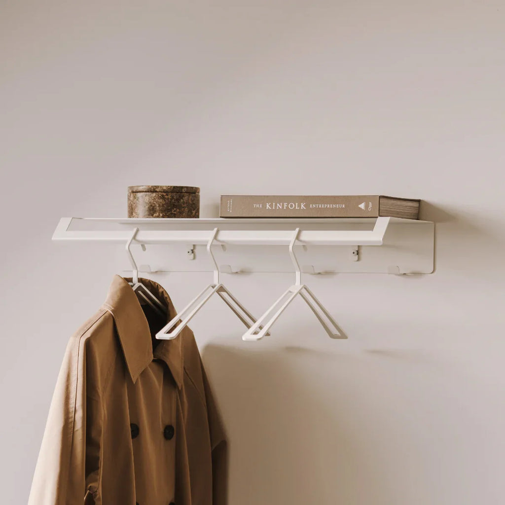 Perchero de pared Ibiza – colgador de pared con estante y ganchos