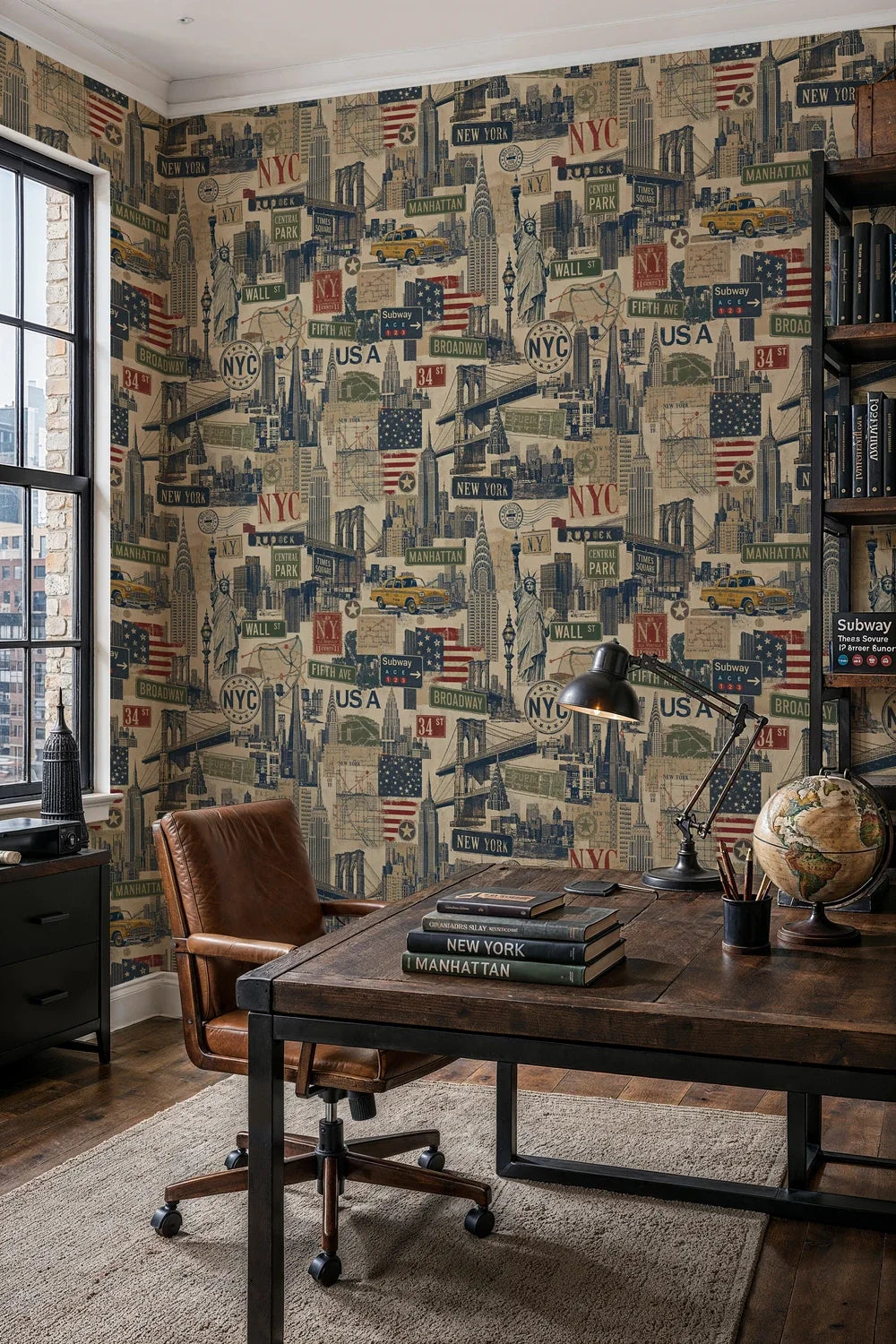 New York City Vintage Collage Wallpaper