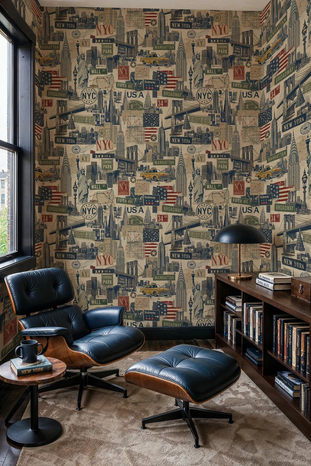 New York City Vintage Collage Wallpaper