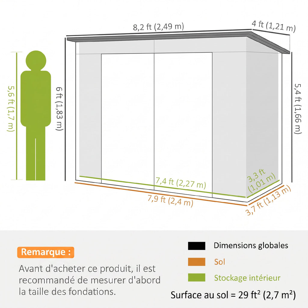 Abri de Jardin en Métal 3 m² Facile à Monter, Cabane de Jardin Structure en Acier Galvanisé Améliorée, Chêne