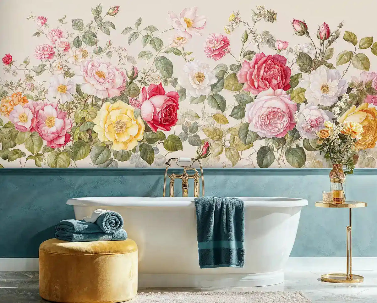Romantic Rose Garden Wall Mural