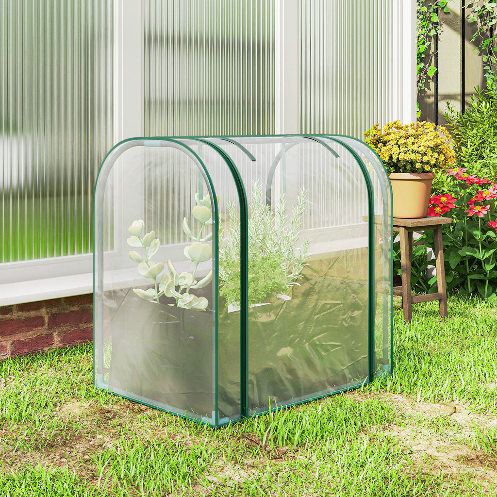 Mini Serre avec Sac de Plantation, Serre Portable avec porte enroulable, 68 x 50 x 70 cm, Vert Foncé