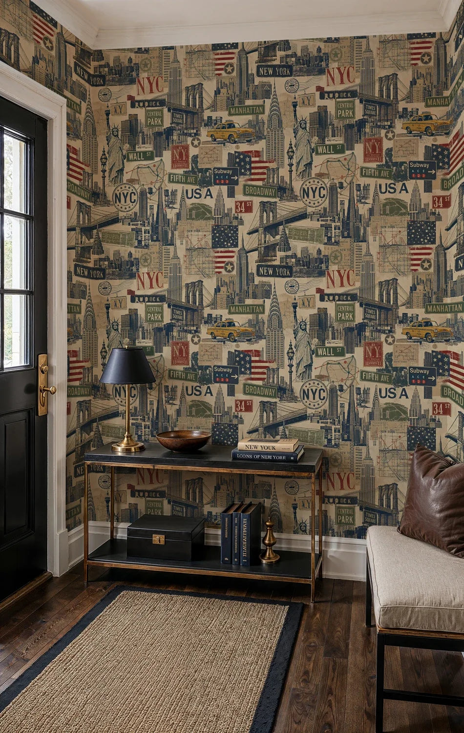 New York City Vintage Collage Wallpaper